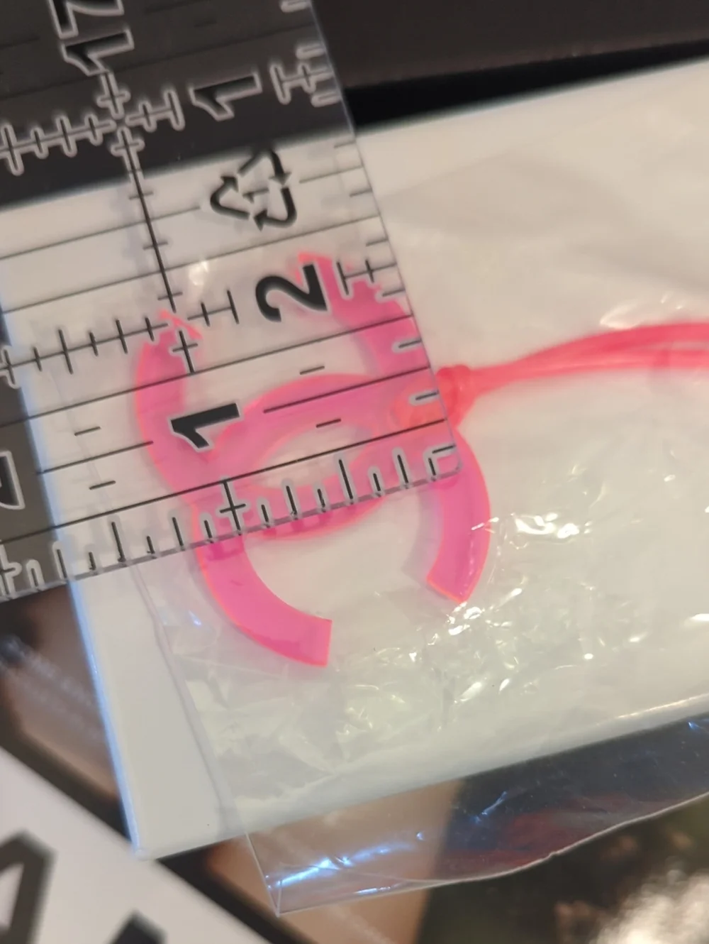 CHANEL Neon Pink CC Logo Charm Keyring